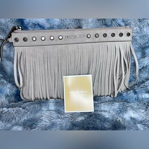 Michael Kors Suede Fringe Clutch
